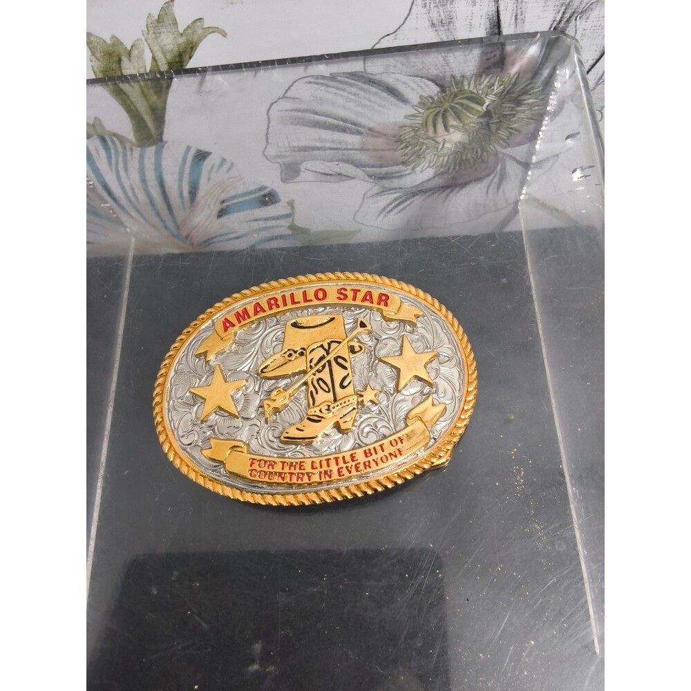 Amarillo Star Gold & Silver  Oval Western style Belt Buckle Limited Edition #109